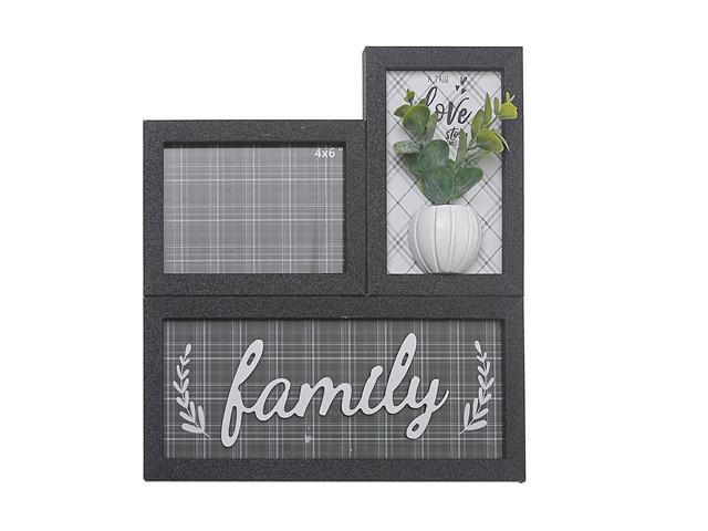 MDF COLLAGE FRAME WITH FAUX PLANTS (4"X6")