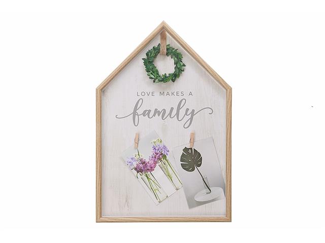MDF COLLAGE CLIP FRAME WITH FAUX PLANTS (2-4"X6")