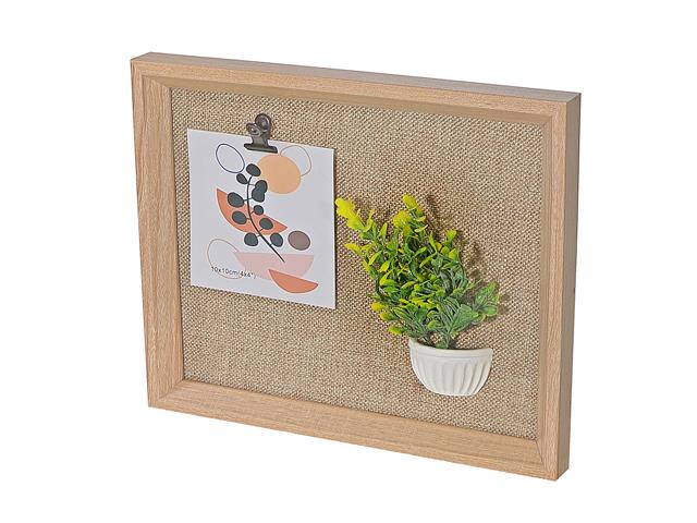 MDF COLLAGE CLIP FRAME WITH FAUX PLANTS (4"X4")