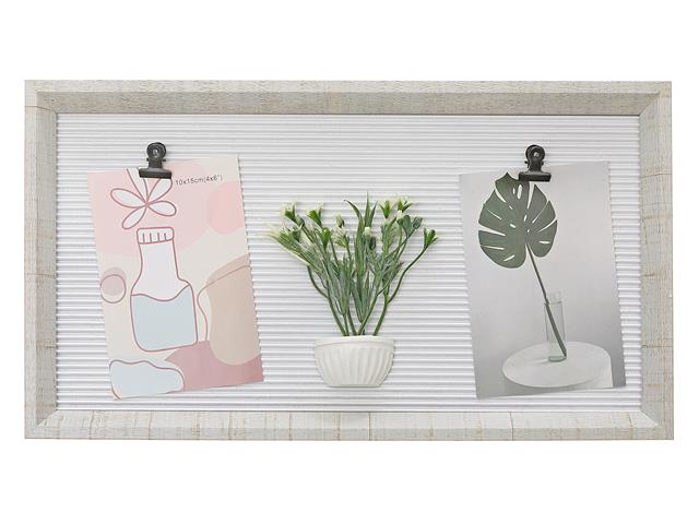 MDF COLLAGE CLIP FRAME WITH FAUX PLANTS (2-4"X6")