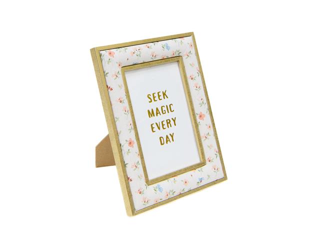 GOLD EDGE FABRIC PHOTO FRAME (4X6) (VINTAGE FLORAL)
