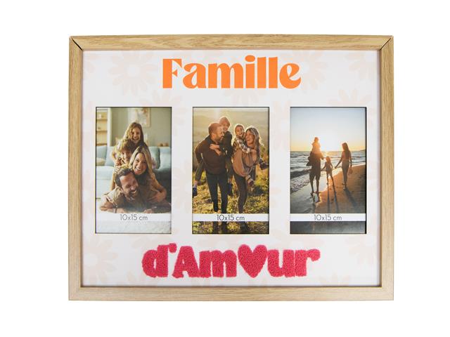MDF COLLAGE FRAME WITH EMBROIDERY (FAMILLE D'AMOUR)