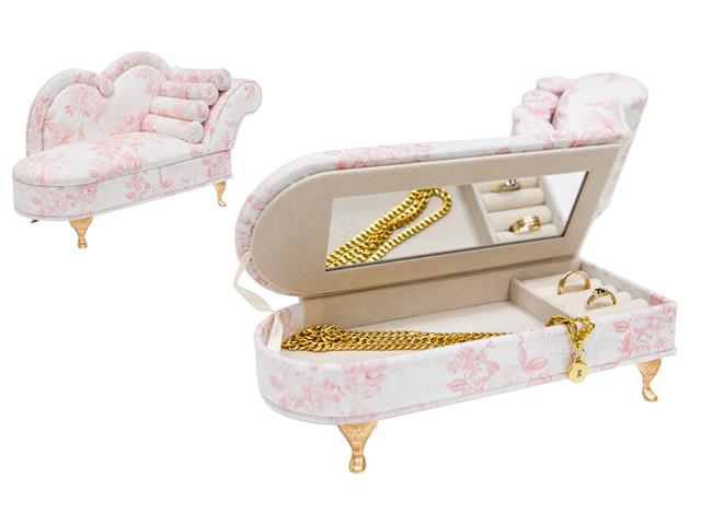 MINI CHAISE JEWELRY BOX (PINK FLORAL)