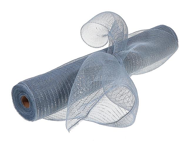 MESH RIBBON (SILVER WITH SILVER STRIPES) (21"X10Y)