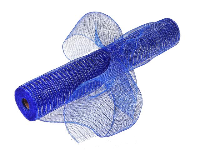 MESH RIBBON (BLUE WITH SILVER STRIPES) (21"X10Y)