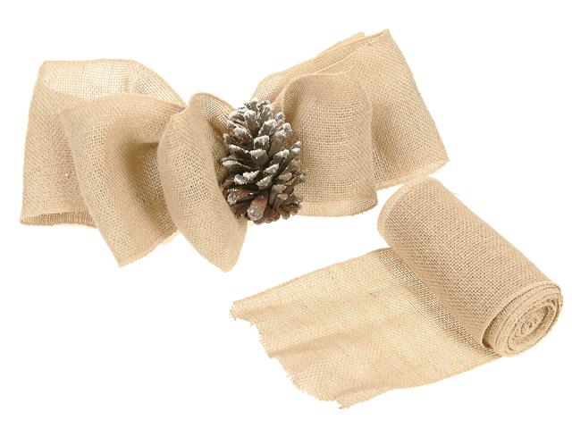 BURLAP RIBBON (NATURAL) (6"  X  5 YD)
