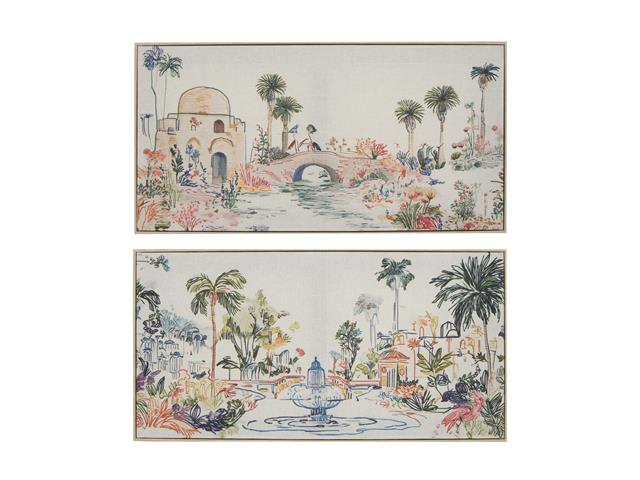 FRAMED EMB. CANVAS WALL ART (TROPICAL PARADISE)