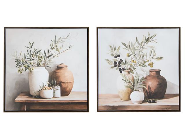 FRAMED CANVAS WALL ART (POTTERY)