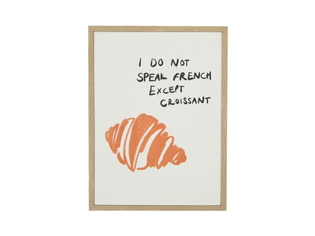 FRAMED CANVAS WALL SIGN (NO FRENCH EXCEPT CROISSANT)