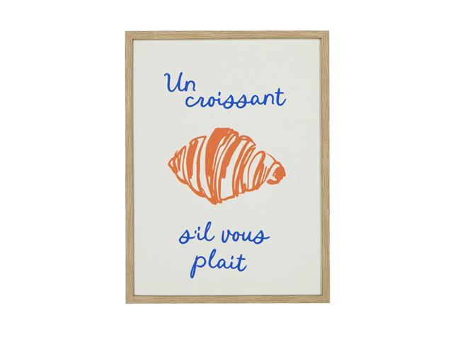 FRAMED CANVAS WALL SIGN (CROISSANT S'IL VOUS PLAIT)