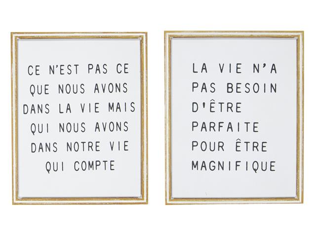FRAMED CANVAS WALL ART (LA VIE) (ASSTD)