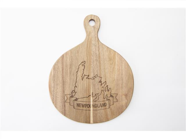 ACACIA PADDLE SERVING TRAY (ETCHED NEWFOUNDLAND)