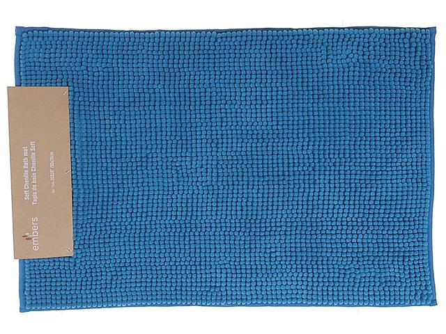 SOLID COLOR CHENIILE BATH MAT 20"X28" (BLUE)