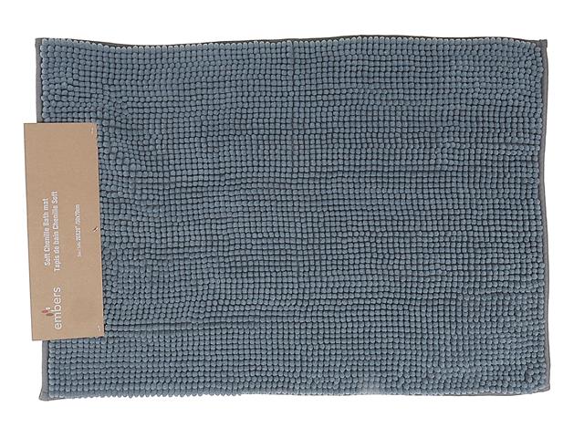 SOLID COLOR CHENIILE BATH MAT 20"X28" (GRAY)