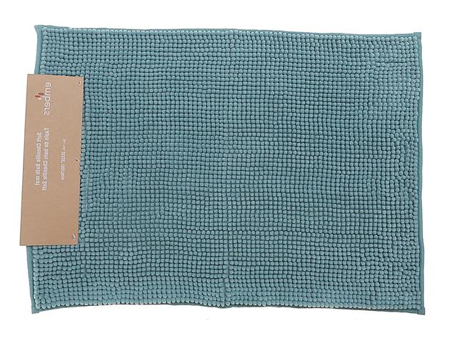 SOLID COLOR CHENIILE BATH MAT 20"X28" (TURQUOISE)