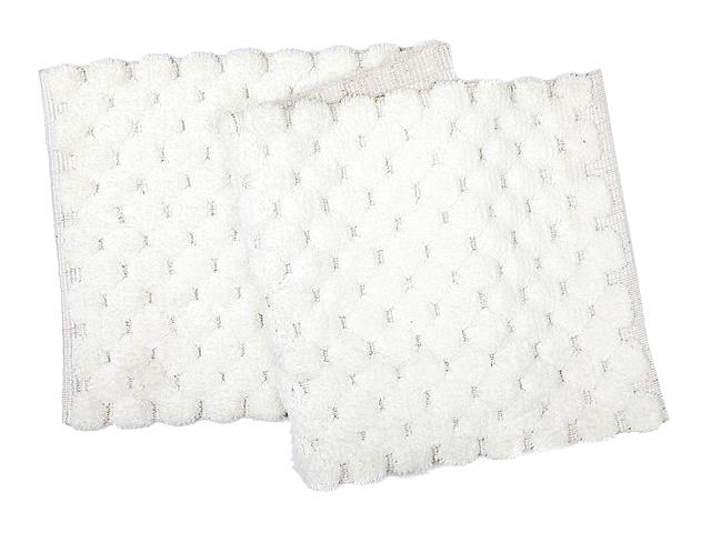 HANDWOVEN POMPOM BATH MAT (WHITE) (20"X 58")