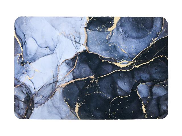 DIATOMITE PRINTED RUBBER BATH MAT (BLACK MARBLE - RECT)