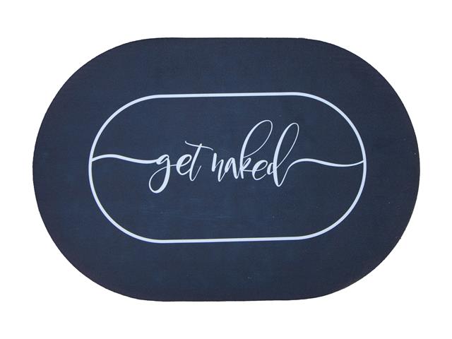 DIATOMITE PRINTED RUBBER BATH MAT (GET NAKED - OVAL)