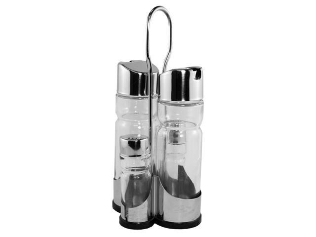 5 PC SALT AND PEPPER AND SAUCE SET