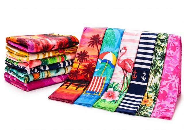 MICROFIBER PRINTED BEACH TOWELS (30" X 60") (ASSTD)