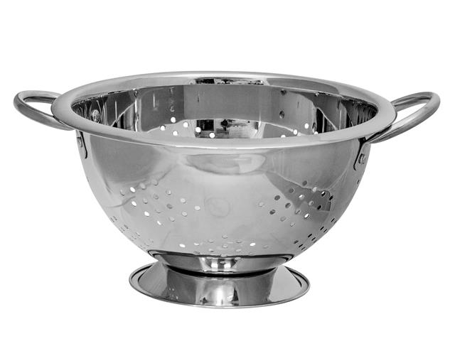 STAINLESS STEEL DEEP COLANDER WITH HANDLES (10.75")