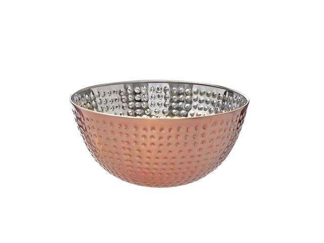 METALLIC ROSE HAMMERED SALAD BOWL (9.50")