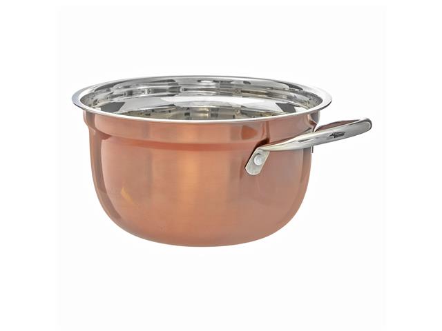 GERMAN BOWL WITH HANDLE - METALLIC ROSE 12.36"