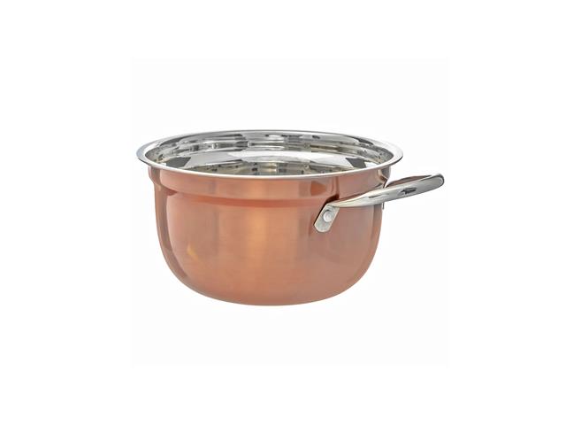 GERMAN BOWL WITH HANDLE - METALLIC ROSE 10.67"