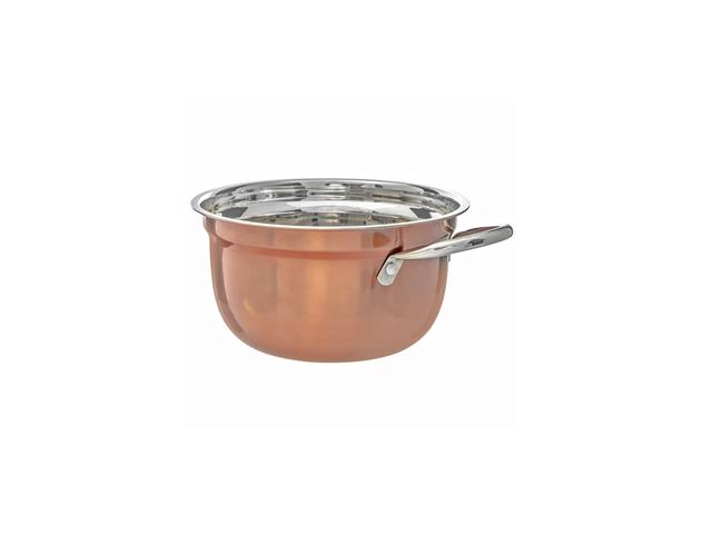 GERMAN BOWL WITH HANDLE - METALLIC ROSE (9.17")