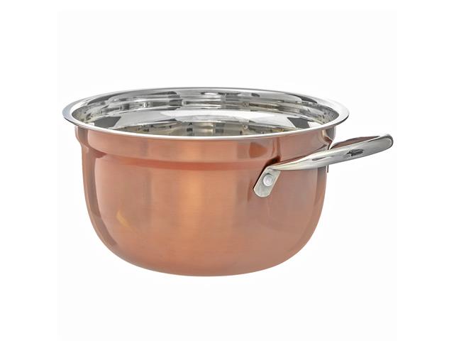 GERMAN BOWL WITH HANDLE - METALLIC ROSE 14.13"