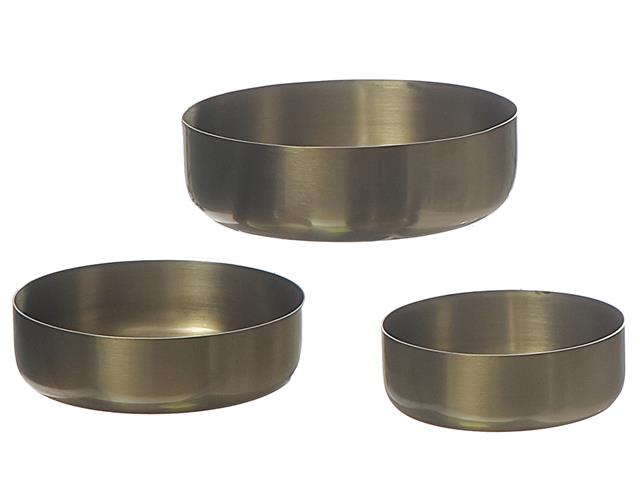 SET OF 3 METAL TAPAS BOWL (GOLD)