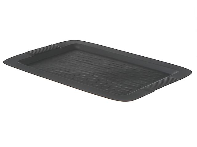 RECTANGULAR HAMMERED TRAY (17" X 12") (MATT BLACK)