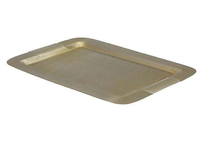 RECTANGULAR HAMMERED TRAY (17" X 12") (GOLD)