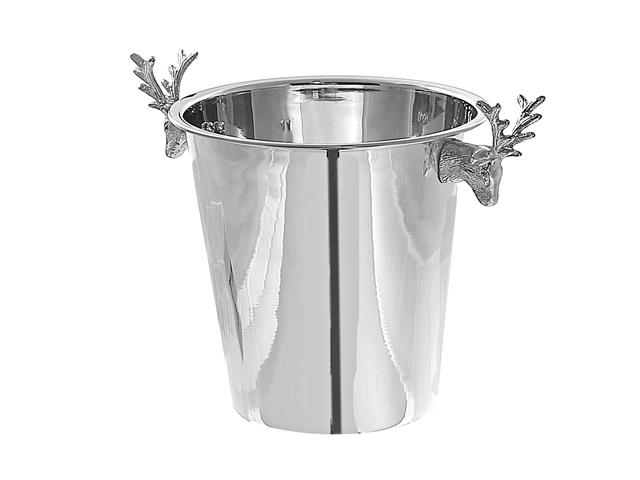 STAINLESS STEEL WINE BUCKET  WITH REINDEER
 (8.66")