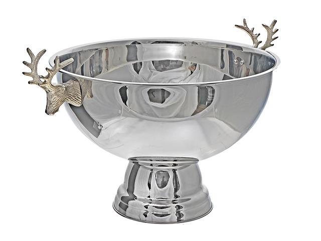 STAINLESS STEEL WINE TUB WITH REINDEER
 (15.74")