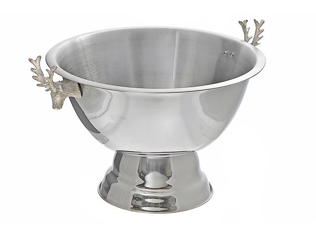 STAINLESS STEEL WINE TUB WITH REINDEER
 (13.38")