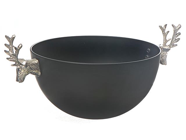 STAINLESS STEEL BOWL  WITH  REINDEER HANDLE 
(9.44")