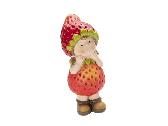 9" TERRACOTTA STRAWBERRY GIRL FIGURINE