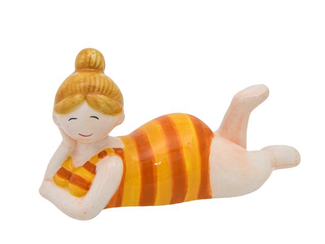 DOLOMITE BEACH LADY FIGURINE (ORANGE STRIPE)