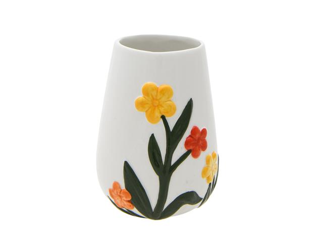 EMBOSSED FLORAL DOLOMITE VASE