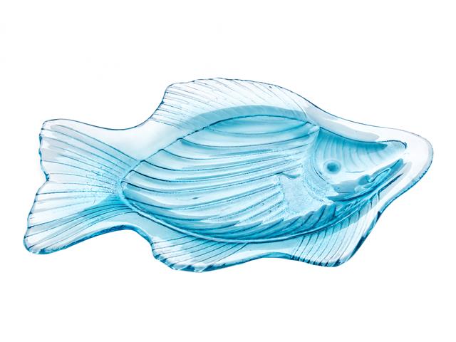 12.5" FISH GLASS PLATE