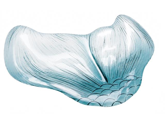 18" 2 SECTION FISHTAIL GLASS PLATE
