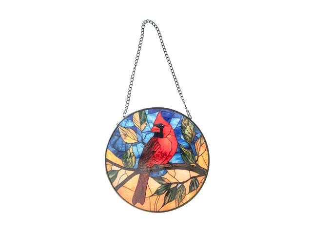 6" STAINED GLASS SUNCATCHER (CARDINAL)