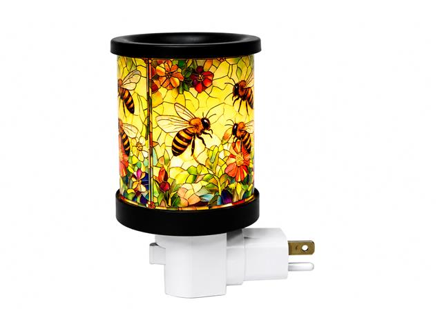 5.5" GLASS PLUG-IN WAX WARMER (BEES)