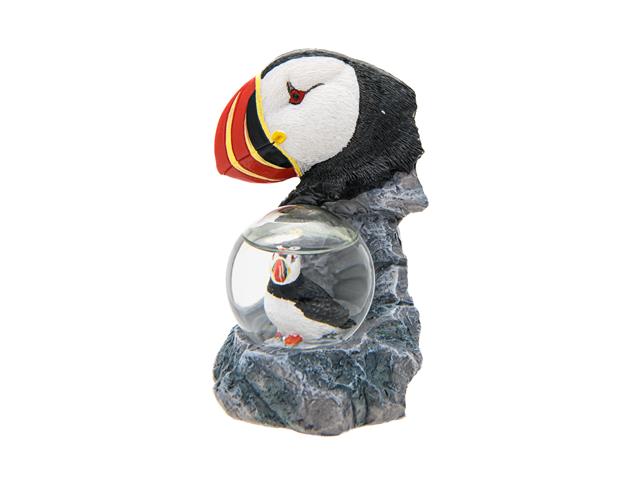 POLYRESIN WATER GLOBE (PUFFIN ON ROCK)