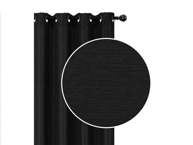 JACQUARD BLACKOUT PANEL W 8 GROM (LINEA) (BLACK) (96")