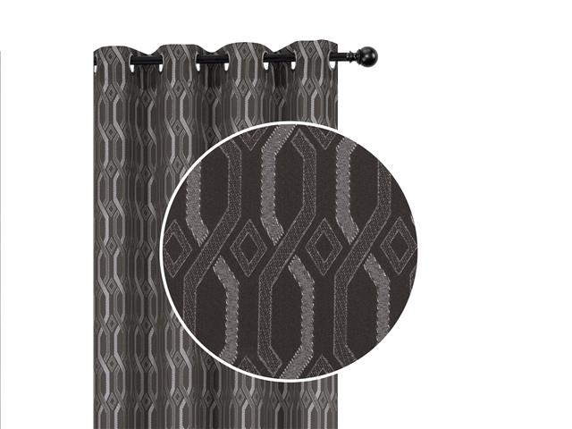 JACQUARD BLACKOUT PANEL W 8 GROM (CHAINLINK) (CHOCOLATE) (84")
