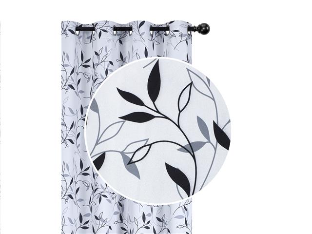 DECORATIVE POLYESTER PANEL W 8 GROM (LEAFY BLACK) (96")