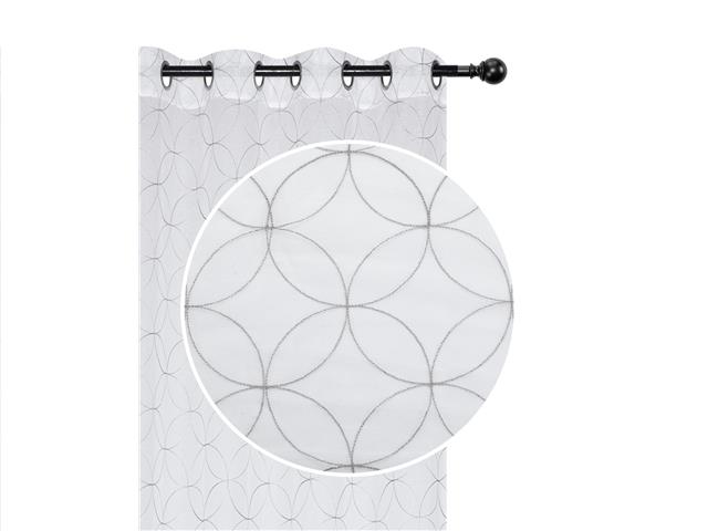 LUREX EMBROIDERED SHEER PANEL W 8 GROM (DIAMOND) (GRAY) (96")