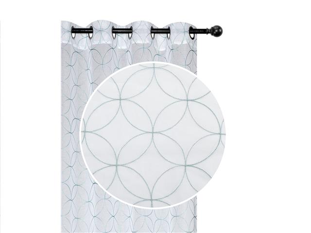 LUREX EMBROIDERED SHEER PANEL W 8 GROM (DIAMOND) (TEAL) (96")